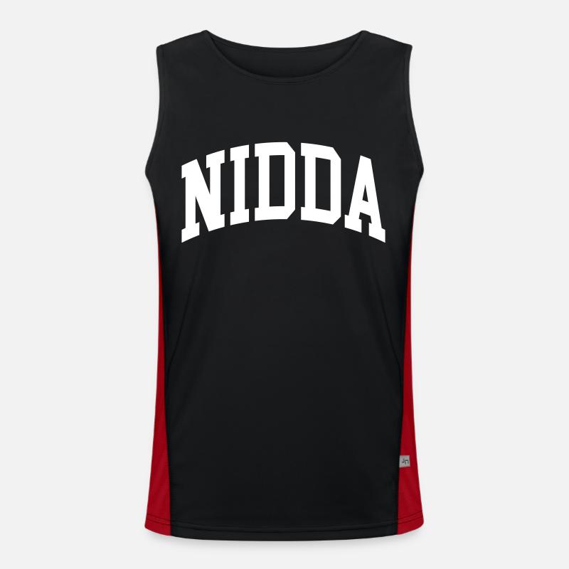 Nidda - Men's Functional Contrast Tank Top  - black/red