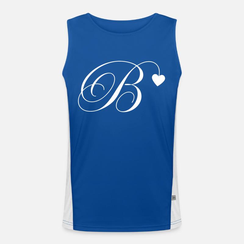 Buchstabe b Herz-Kalligraphie Funktionelles Kontrast-Tank Top für Männer 