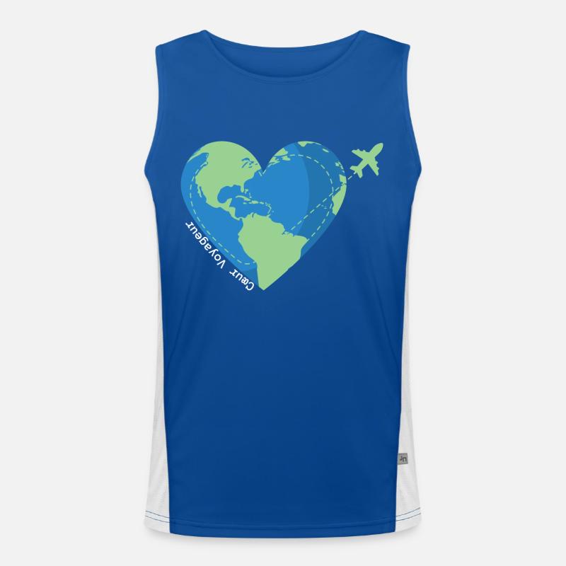 Herzreisender - Reisesüchtiger Funktionelles Kontrast-Tank Top für Männer 
