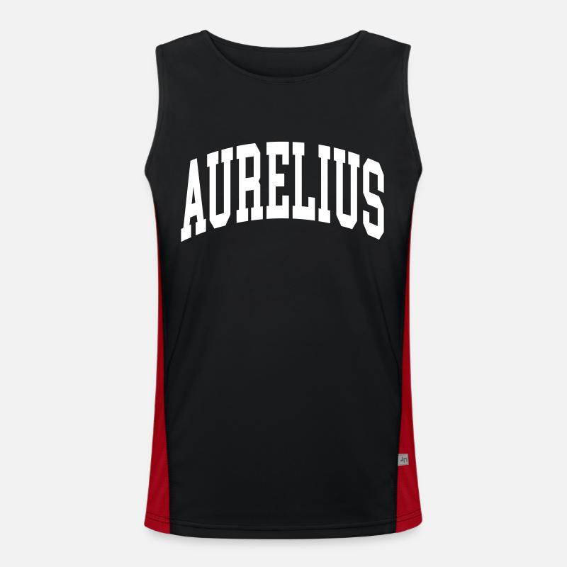 Aurelius - Men's Functional Contrast Tank Top - black/red