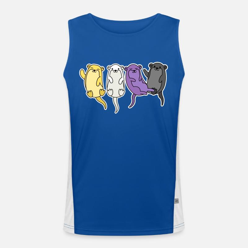 Non-binary flag otter design for proud Enbys Men's Functional Contrast Tank Top 