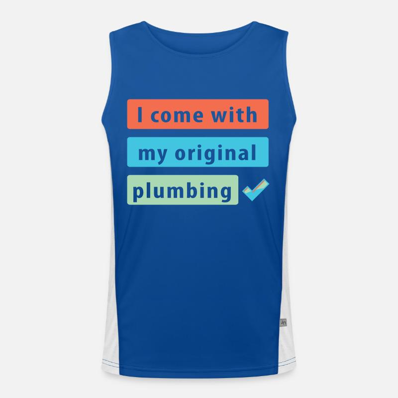 SANITÄR-Witz-Design Funktionelles Kontrast-Tank Top für Männer 