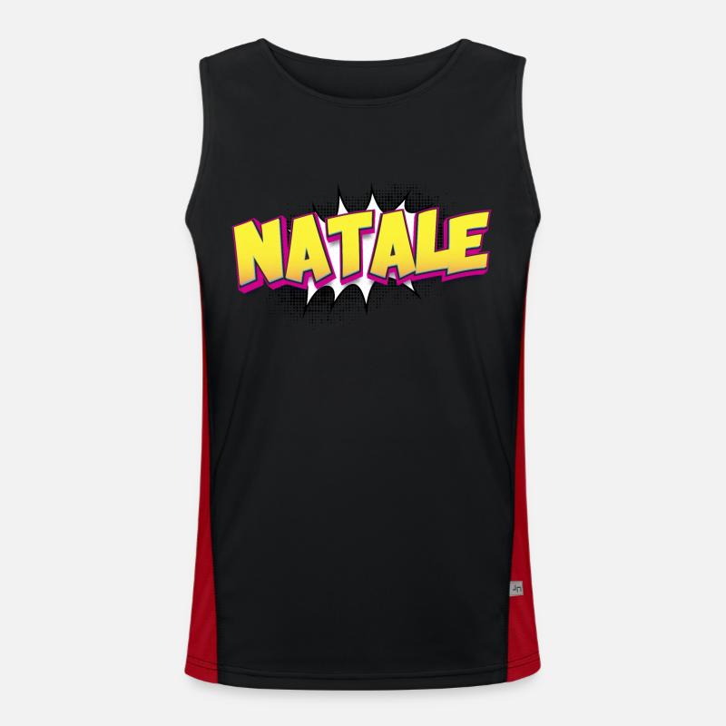 Natale Custom Name Comic Book Style Pop Art, Men's Functional Contrast Tank Top 
