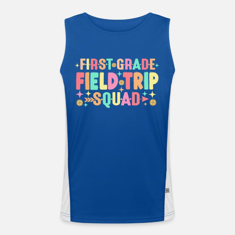 First Grade Field Trip Squad Teacher Students Men's Functional Contrast Tank Top 