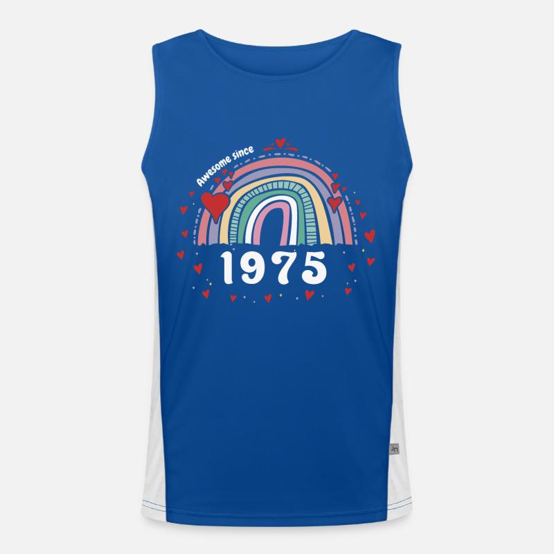 Cute Rainbow Awesome 1975 - 48. Geburtstag mit Funktionelles Kontrast-Tank Top für Männer 