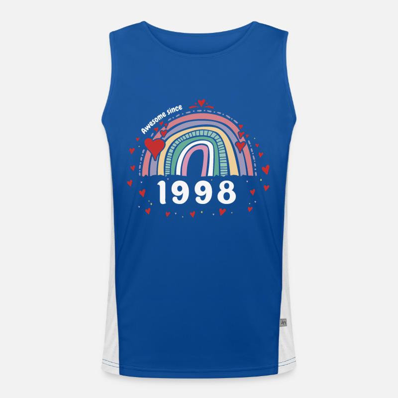 Cute Rainbow Awesome 1998 - 25. Geburtstag mit Funktionelles Kontrast-Tank Top für Männer 