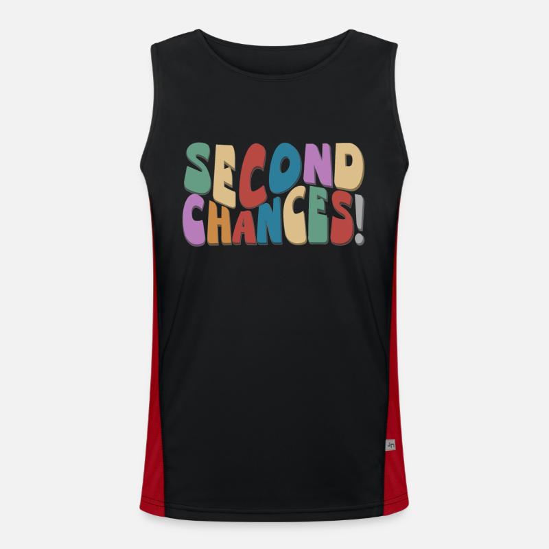 Second Chances, Retro Groovy, optimistic, new beginnings Men's Functional Contrast Tank Top 