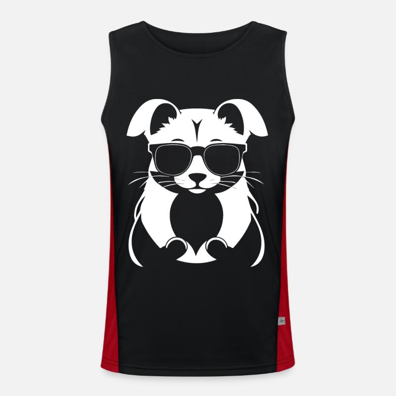 Frettchen mit Sonnenbrille Coole Frettchen Funktionelles Kontrast-Tank Top für Männer 