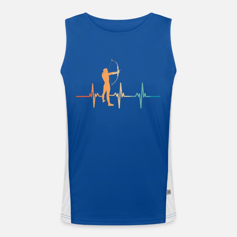 Herzschlag beim Bogenschießen Funktionelles Kontrast-Tank Top für Männer 