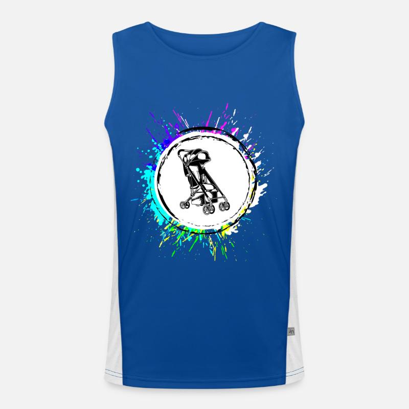 Stroller baby colorful Men's Functional Contrast Tank Top 
