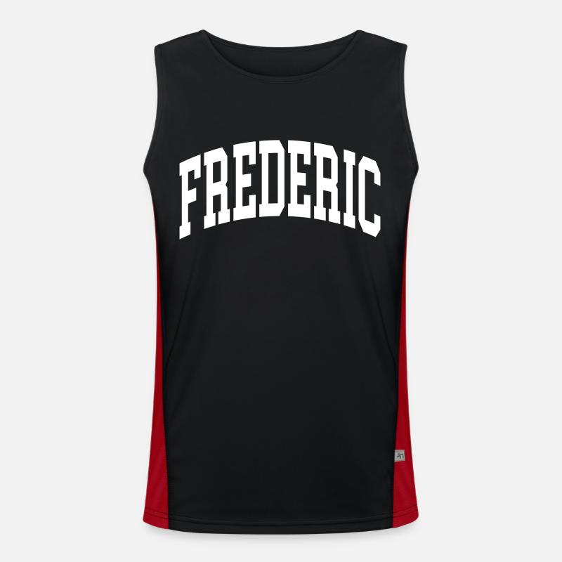Frederic - Men's Functional Contrast Tank Top  - black/red