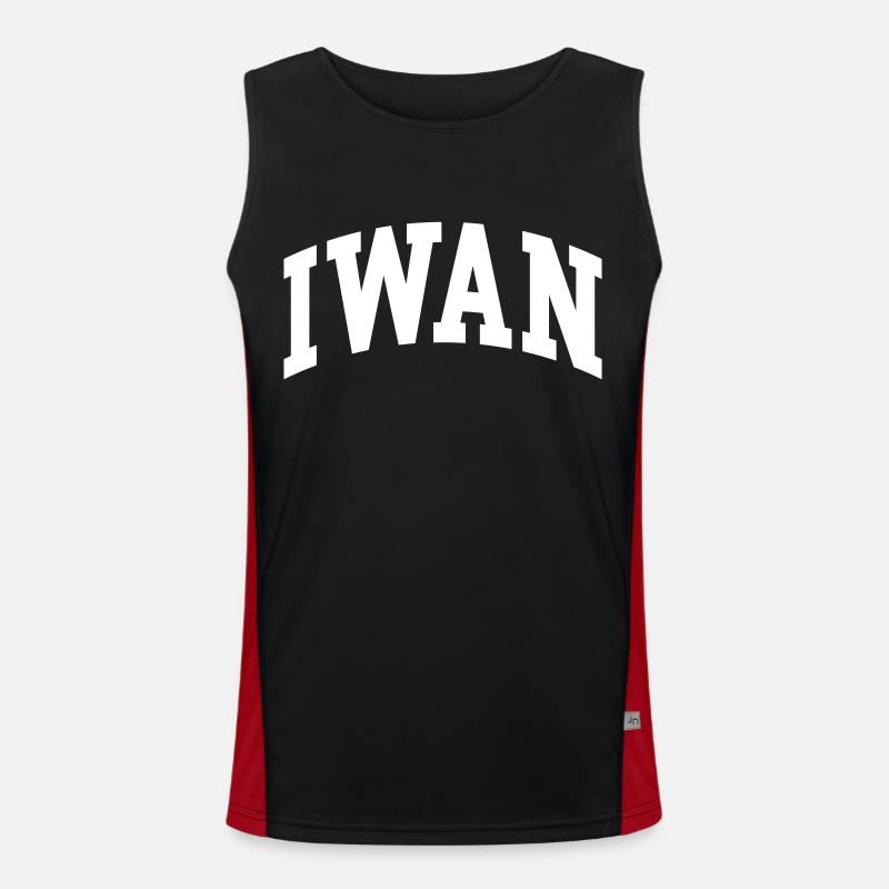 Ivan - Men's Functional Contrast Tank Top  - black/red