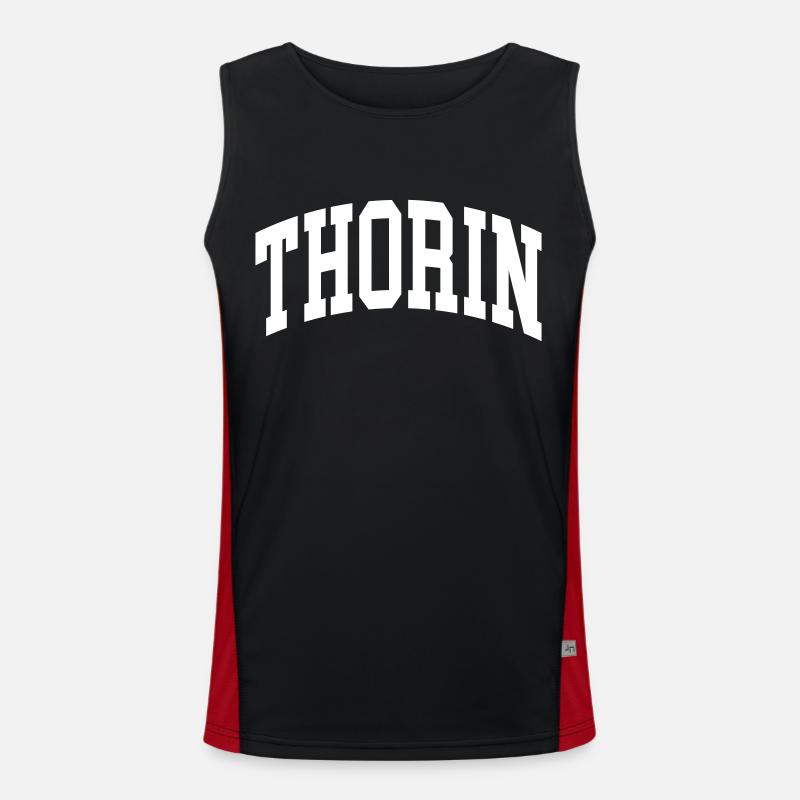 Thorin - Men's Functional Contrast Tank Top  - black/red