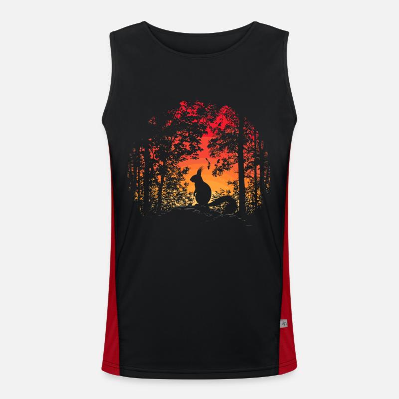 Eichhörnchen Wald Baumhörnchen Hörnchen Funktionelles Kontrast-Tank Top für Männer 