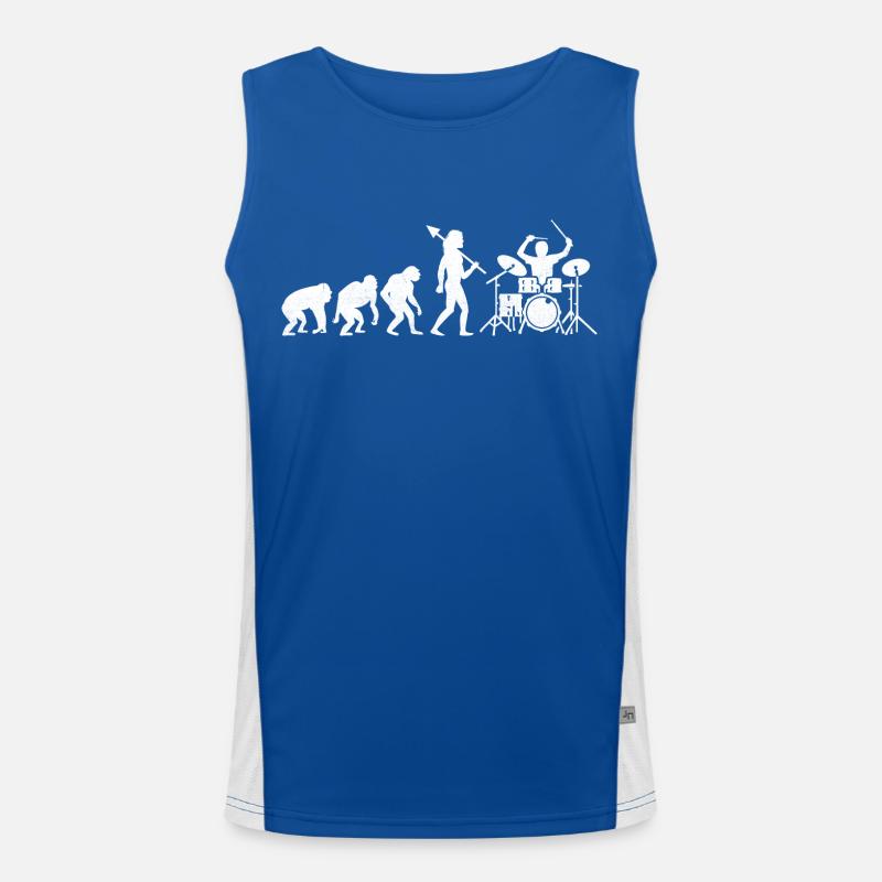 Drummer Evolution Drum Music Lover Drumming Drumme Funktionelles Kontrast-Tank Top für Männer 