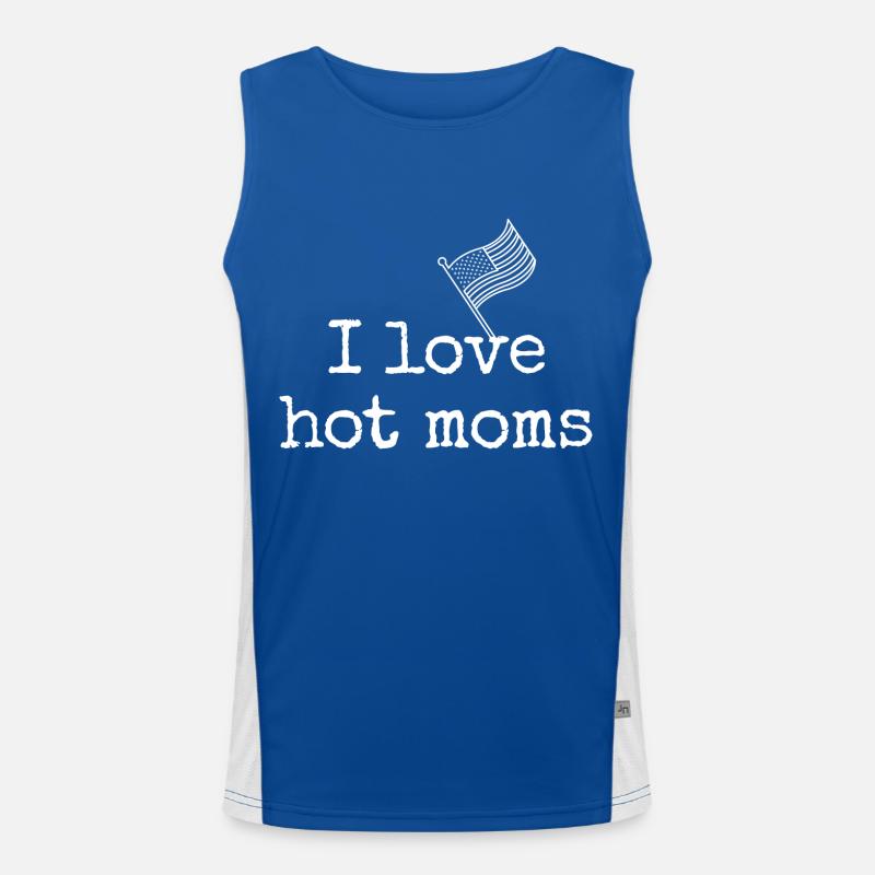 Funny design for hot mom fans Men's Functional Contrast Tank Top 
