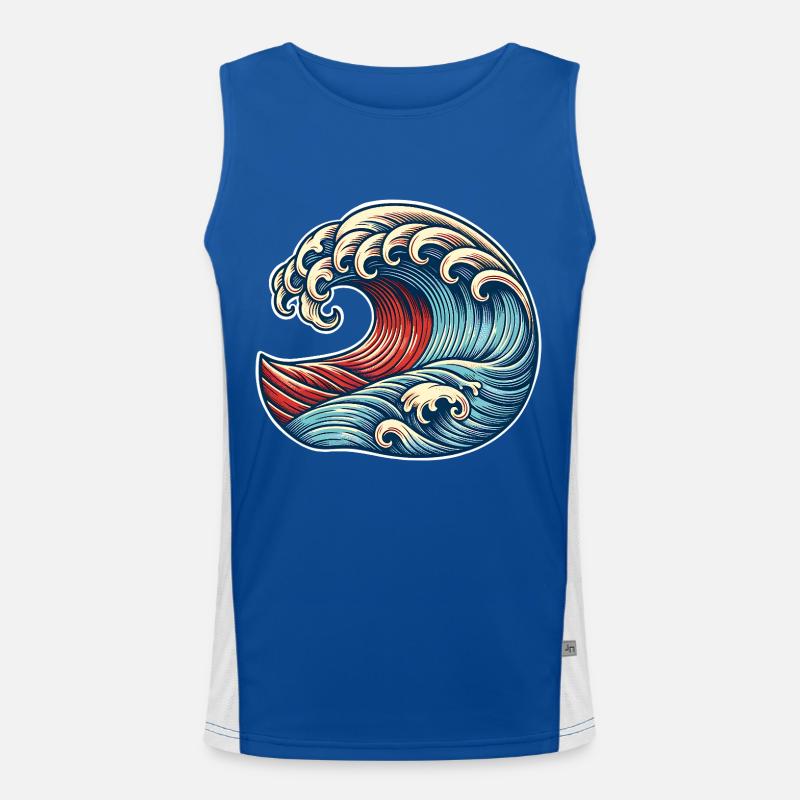 Welle Funktionelles Kontrast-Tank Top für Männer 