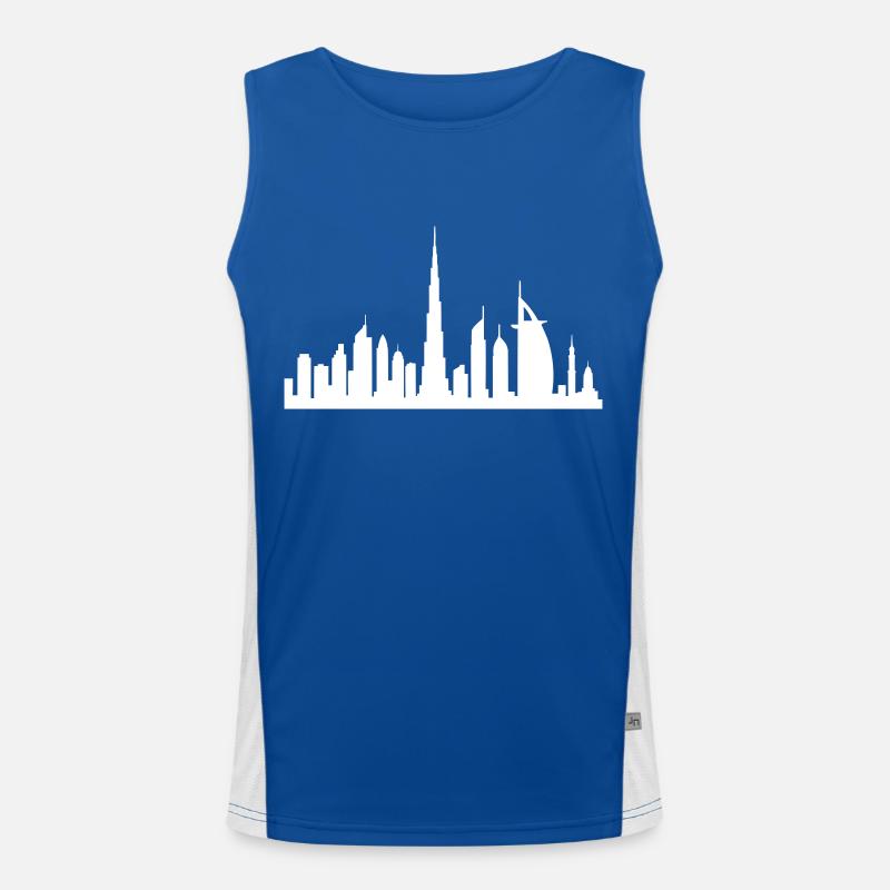 dubai skyline Funktionelles Kontrast-Tank Top für Männer 