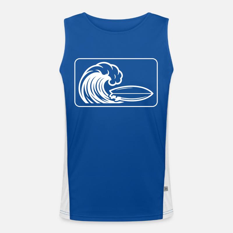 Surfboard Wave Men's Functional Contrast Tank Top 