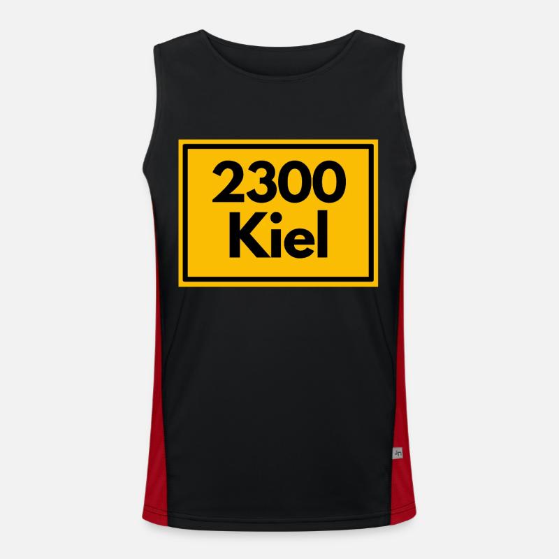 Panneau de lieu - puis rétro ancien code postal 2300 Kiel Débardeur respirant contrasté Homme 