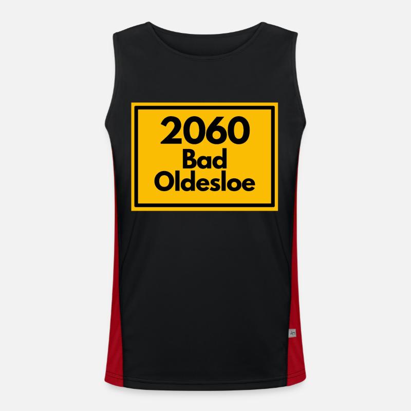 Town sign - then old zip code 2060 BAD OLDESLOE Men's Functional Contrast Tank Top 