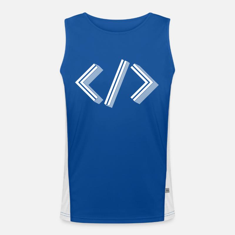 Retro Bracket's - Full Stack Developer HTML XML Men's Functional Contrast Tank Top 