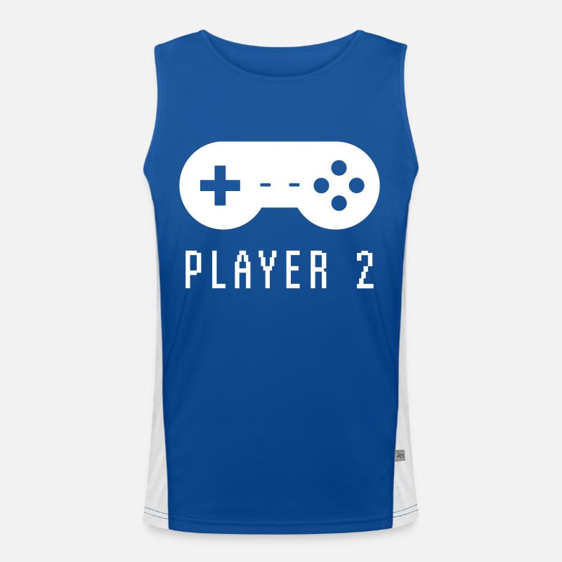 Gamer Player 2 Funktionelles Kontrast-Tank Top für Männer 