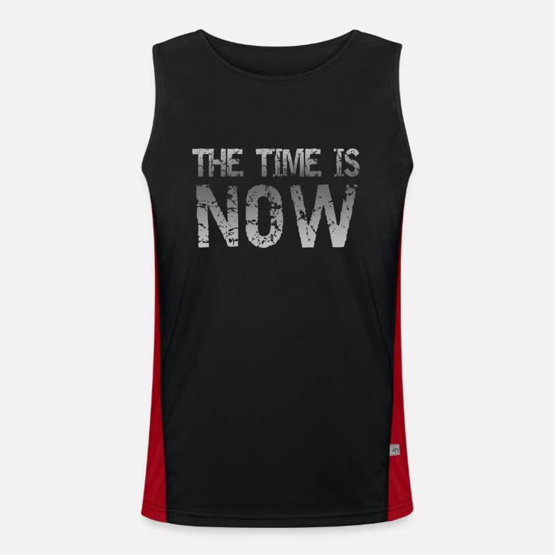 time is now Funktionelles Kontrast-Tank Top für Männer 