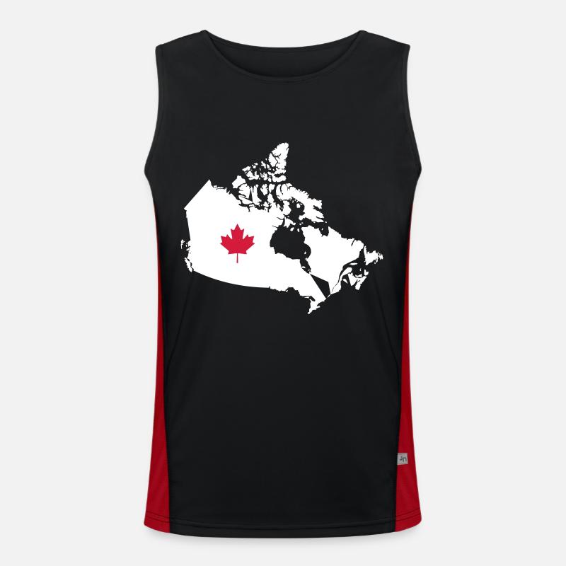 Kanada, Canada Map - Men's Functional Contrast Tank Top  - black/red