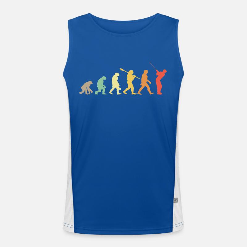 Golf Evolution Retro Geschenk für Golfer Funktionelles Kontrast-Tank Top für Männer 
