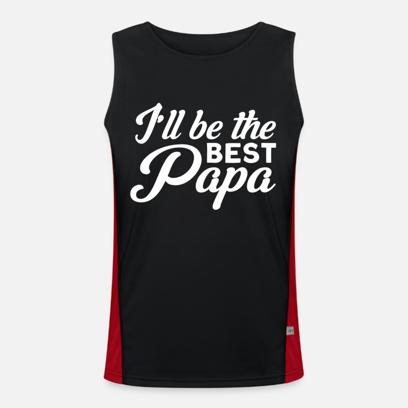 Best Dad Father Dad Papa Men's Functional Contrast Tank Top 