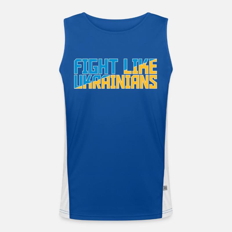 fight like ukrainians Zitat Funktionelles Kontrast-Tank Top für Männer 