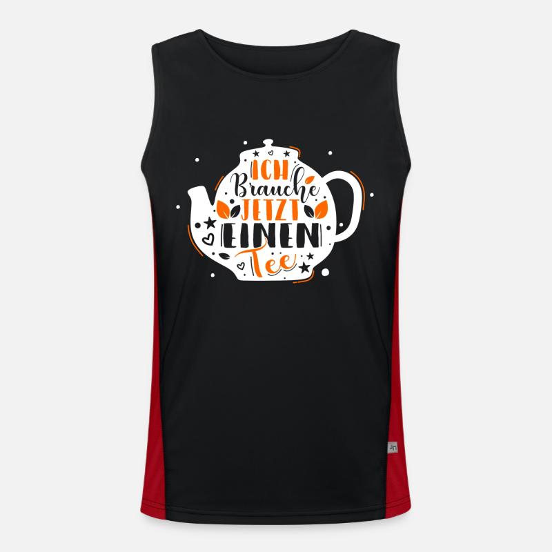 Lustiges gemütlich Bio Tee Trinker Spruch design Funktionelles Kontrast-Tank Top für Männer 