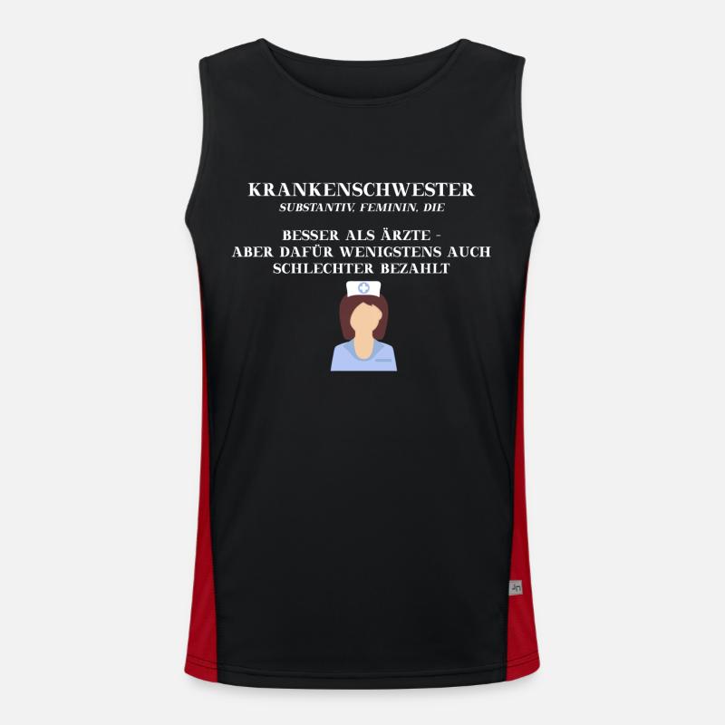 Krankenschwester Definition lustig Geschenkidee Funktionelles Kontrast-Tank Top für Männer 