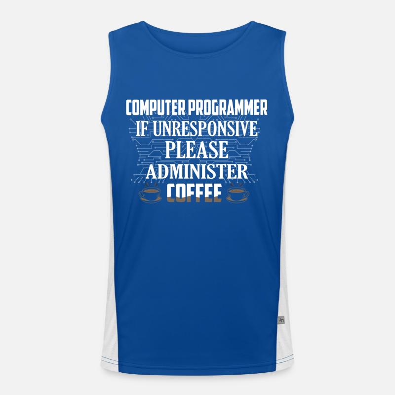 Computer Programmer Coding Software Men's Functional Contrast Tank Top 
