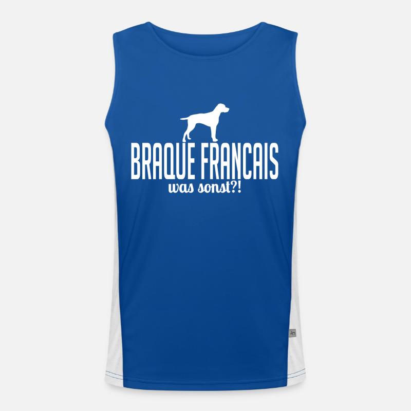 BRAQUE FRANCAIS was sonst Hunde Spruch Wilsigns Funktionelles Kontrast-Tank Top für Männer 