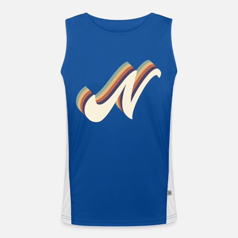 Buchstabe n Funktionelles Kontrast-Tank Top für Männer 