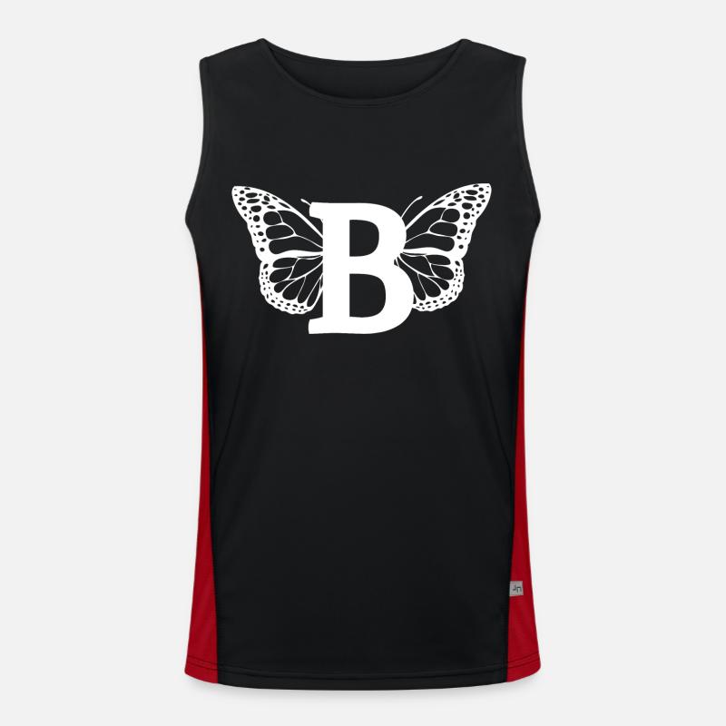 Buchstabe B Schmetterling Funktionelles Kontrast-Tank Top für Männer 