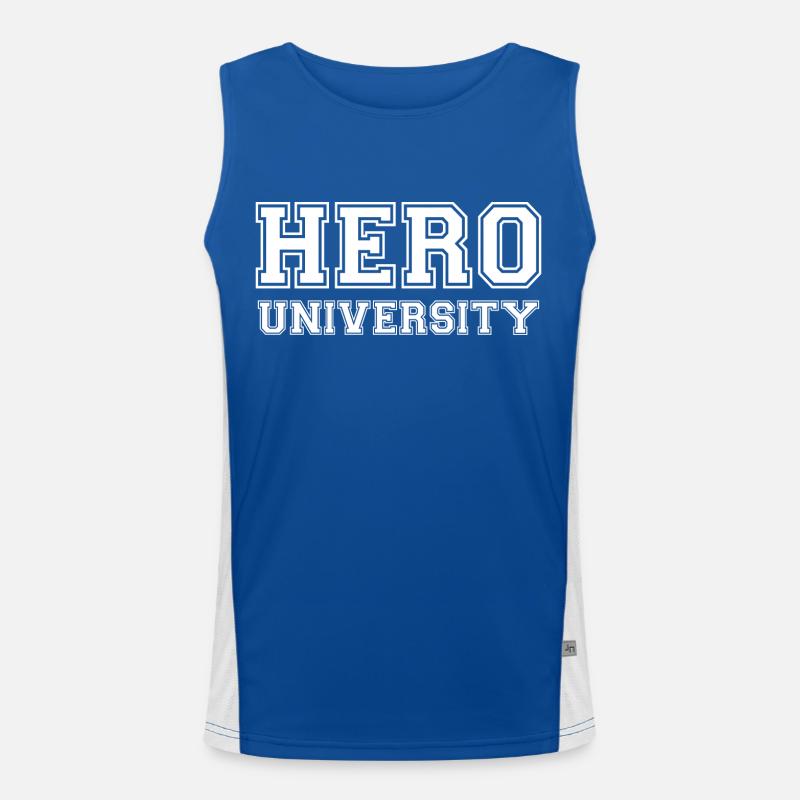 Hero University - White Text Men's Functional Contrast Tank Top 