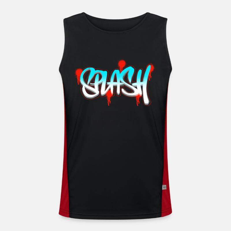 Splash Graffiti Design Men's Functional Contrast Tank Top 
