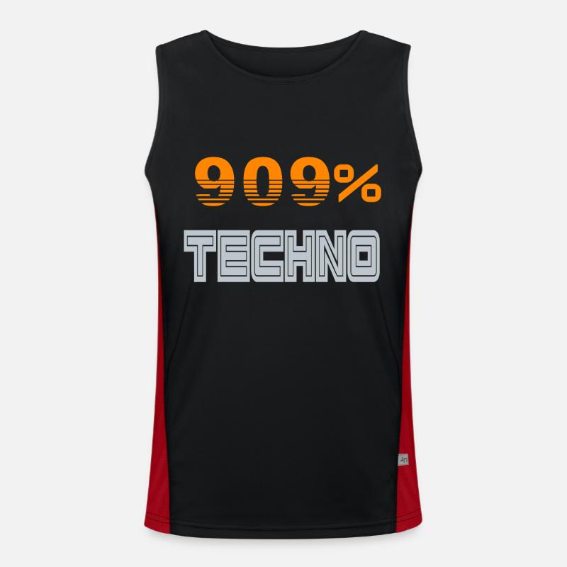 909 Techno Letter Funktionelles Kontrast-Tank Top für Männer 