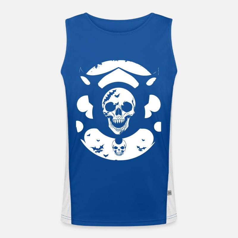 Horror Schädel Schädel Kunst Schädel Gothic Heavy Metal Funktionelles Kontrast-Tank Top für Männer 