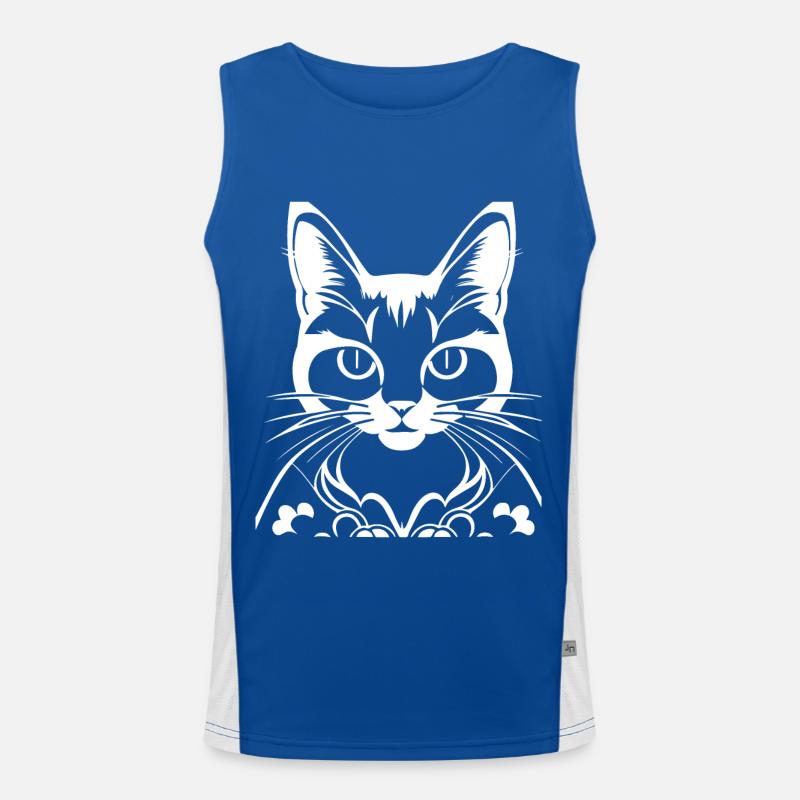 Drôle de chat Silhouette Cheeky Fun Cats Débardeur respirant contrasté Homme 