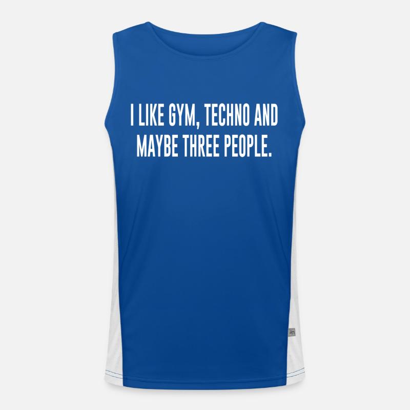 Techno Saying Gift Gym Rave Men's Functional Contrast Tank Top 