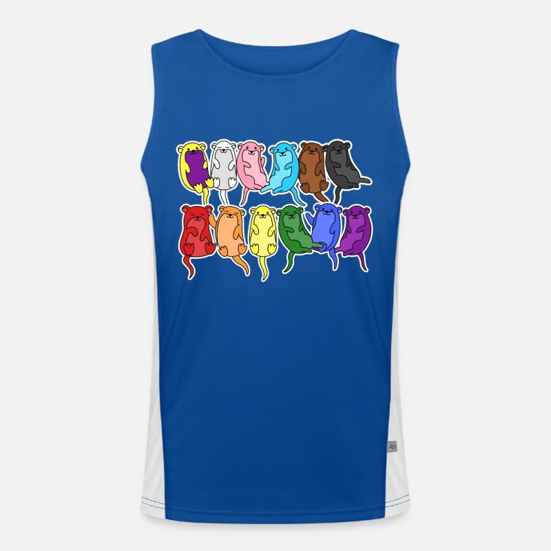 Pride Progress Flagge Otter Gleichberechtigung Funktionelles Kontrast-Tank Top für Männer 