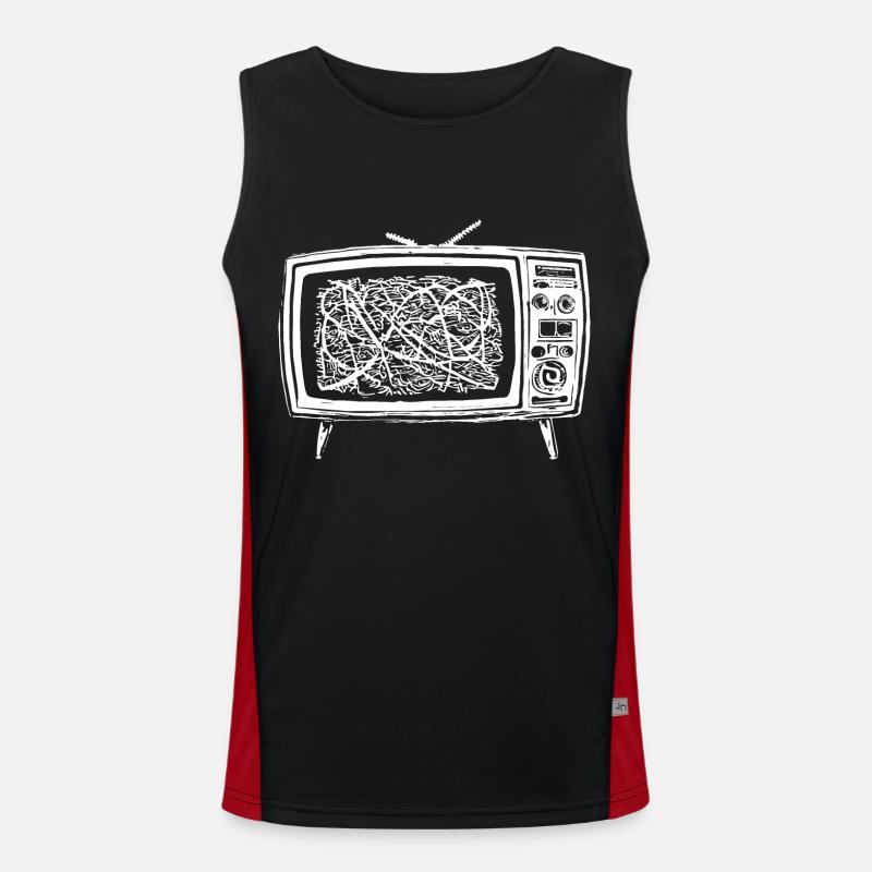 Interférence TV rétro Débardeur respirant contrasté Homme 