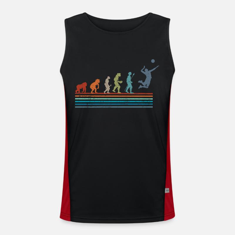 Retro-Vintage-Cricket-Evolution Funktionelles Kontrast-Tank Top für Männer 