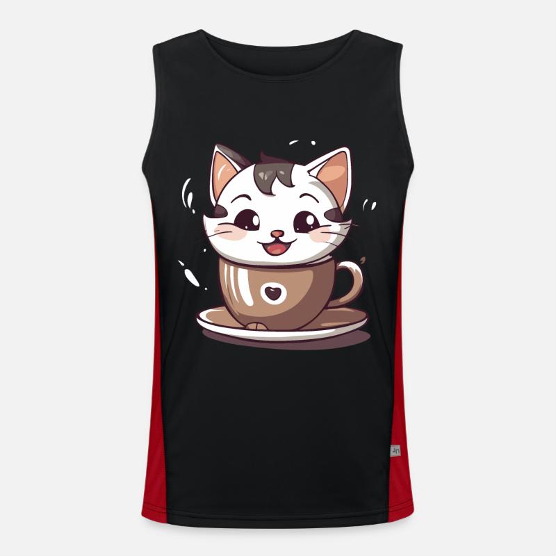 Chatcolate #1 - Men's Functional Contrast Tank Top  - black/red