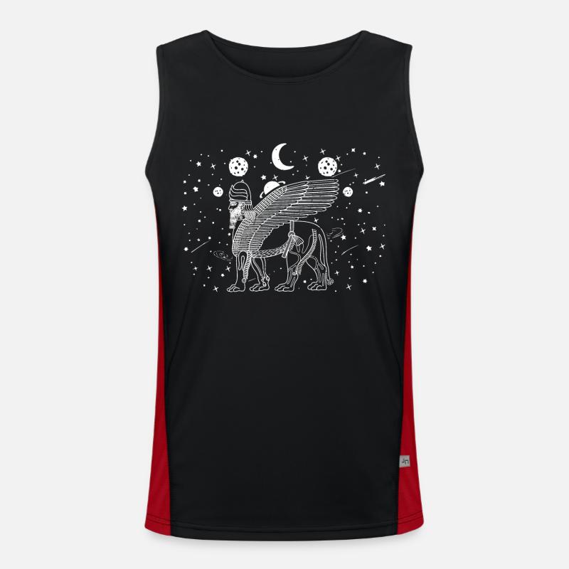 Lamassu Assyrien Antik Gottheit Babylon Sumer Funktionelles Kontrast-Tank Top für Männer 