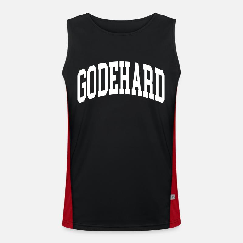 Godehard - Men's Functional Contrast Tank Top  - black/red